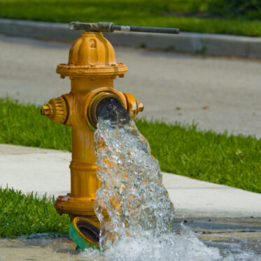fire hydrant flowing